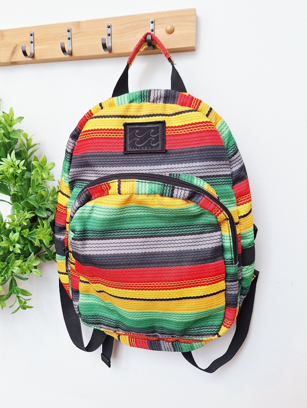 Vintage Y2K Billabong Serape Stripe Mini Backpack Surf Skate Boho